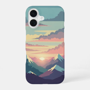 Vintage Sunrise over Mountains iPhone 16 Case