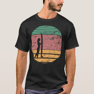 Vintage Sunrise Surfer Girl  Throwback Retro Gift  T-Shirt