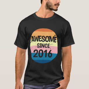 Vintage Sunset Awesome Since 2016 Birthday T-Shirt