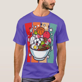 Vintage Sunset Basketball Baseball Ball Sport Or R T-Shirt