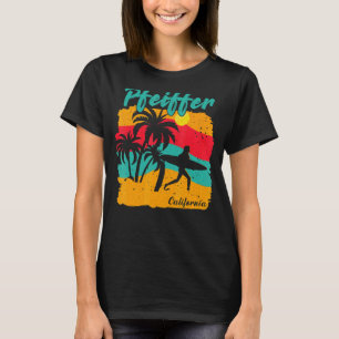 Vintage Sunset Beach Surfing Pfeiffer California S T-Shirt