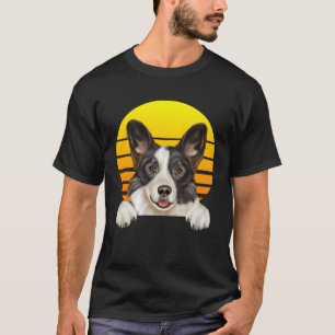 Vintage Sunset Cardigan Welsh Corgi Dog T-Shirt