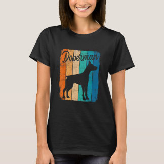 Vintage Sunset Doberman Dog Pet  Dog Owner T-Shirt