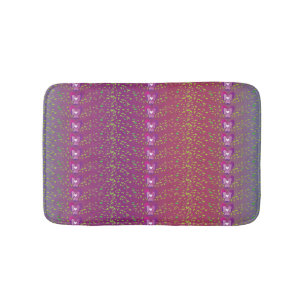 Vintage Sunset Floral Violets wallpaper pattern Bath Mat