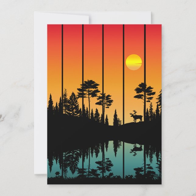 Vintage Sunset Forest Sunrise Scenery Invitation (Front)