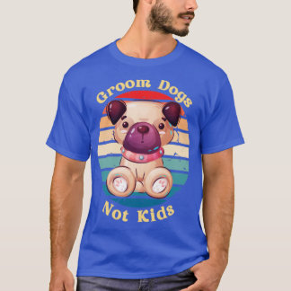 Vintage Sunset Funny Groom Dogs not Kids3 T-Shirt