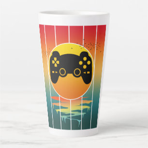 Vintage Sunset Gamer Gaming Computer Game Latte Mug