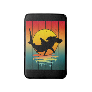 Vintage Sunset Hammerhead Shark Bath Mat