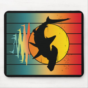 Vintage Sunset Hammerhead Shark  Mouse Pad