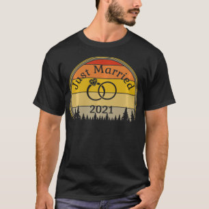 Vintage Sunset Honeymoon 2021 Wedding Rings Just M T-Shirt