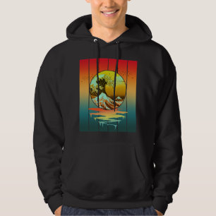 Vintage Sunset Japanese Kanagawa Wave Ocean Hoodie