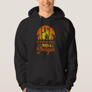 Vintage Sunset Miniature Poodle Dog Ride Shotgun H Hoodie