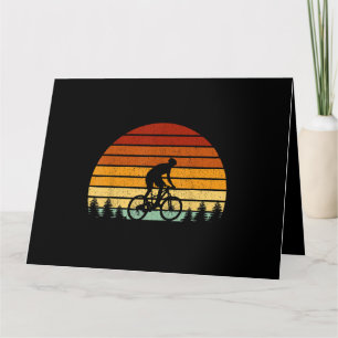 Vintage Sunset Mountain Biking Gift For Mountain B Card