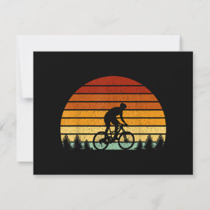 Vintage Sunset Mountain Biking Gift For Mountain B Thank You Card