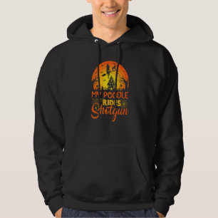 Vintage Sunset My Poodle Dog Ride Shotgun Hallowee Hoodie