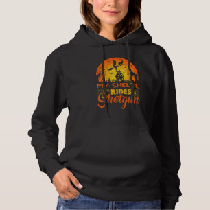 Vintage Sunset My Sheltie Dog Ride Shotgun Hallowe Hoodie