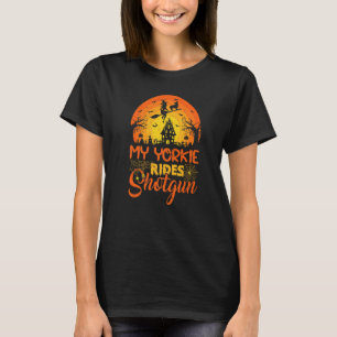 Vintage Sunset My Yorkie Dog Ride Shotgun Hallowee T-Shirt