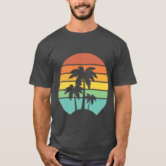 vintage sunset palm Tree Oversized T-Shirt