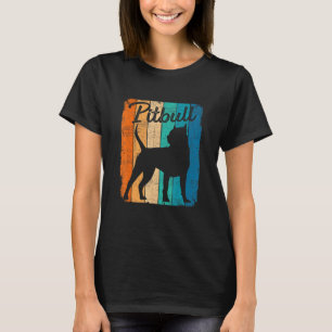Vintage Sunset Pitbull Dog Pet  Dog Owner T-Shirt