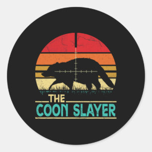 Vintage Sunset Retro Style Coon Hunting Coon Slaye Classic Round Sticker