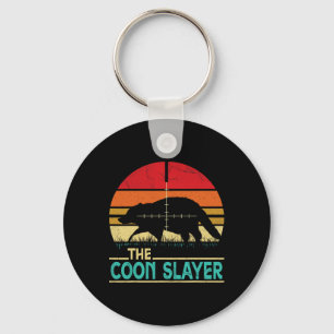 Vintage Sunset Retro Style Coon Hunting Coon Slaye Keychain