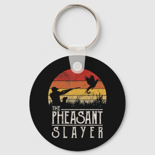 Vintage Sunset Retro Style Pheasant Hunting Pheasa Keychain