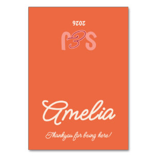 Vintage Sunset Retro Wedding Table Card