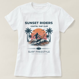 Vintage Sunset Riders Surf Graphic T-Shirt Coastal