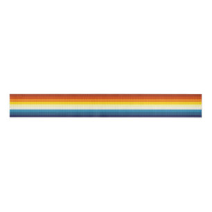 Vintage Sunset Stripes Colourful Rainbow Grosgrain Ribbon
