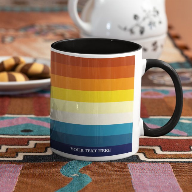 Vintage Sunset Stripes Colourful Rainbow Mug (Creator Uploaded)