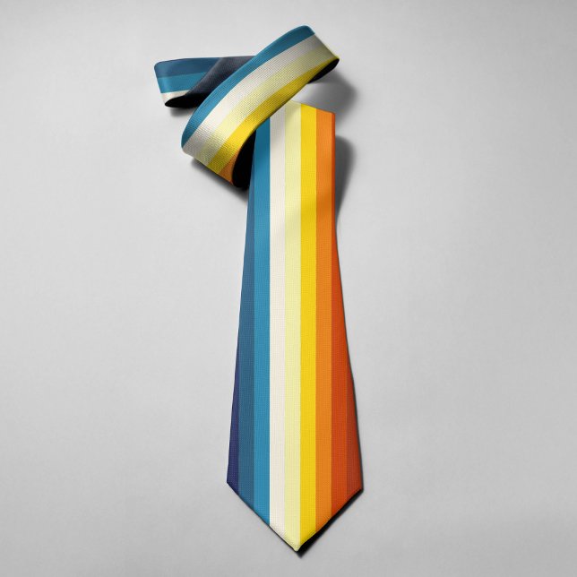 Vintage Sunset Stripes Colourful Rainbow Tie (Creator Uploaded)