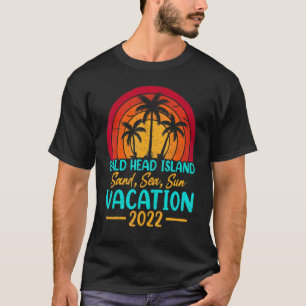 Vintage Sunset Summer Vacation 2022 Bald Head Isla T-Shirt