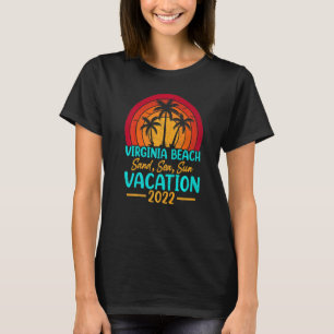 Vintage Sunset Summer Vacation 2022 Virginia Beach T-Shirt
