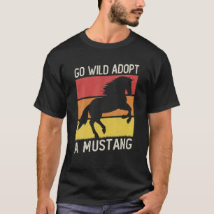 Vintage Sunset Wild Horse Mustang Go Wild Adopt A T-Shirt