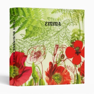 Vintage Sunshine Blooming Poppies Floral Binder