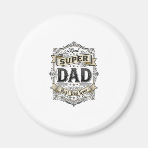 Vintage Super Dad Badge Shirt Design_1 Magnet