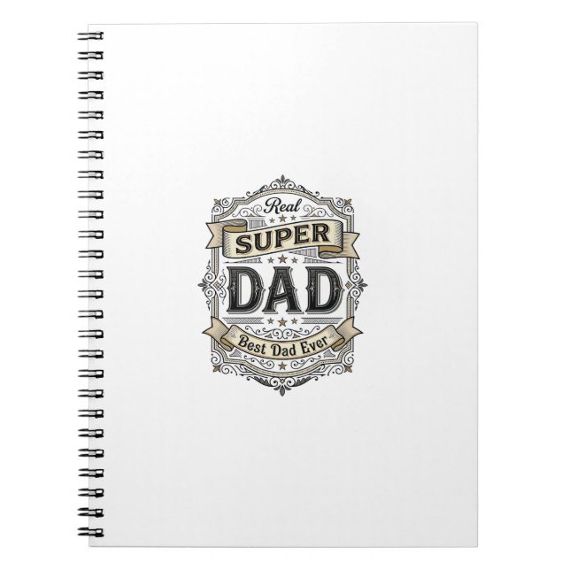 Vintage Super Dad Badge Shirt Design_1 Notebook (Front)