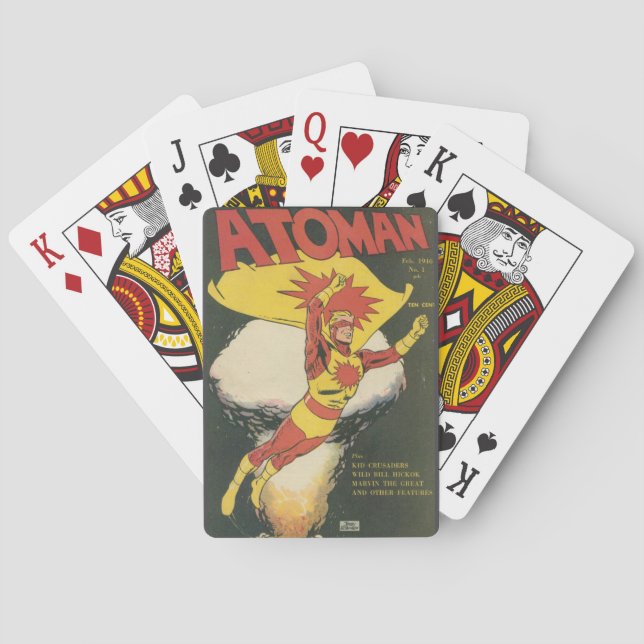 Vintage Superhero Playing Cards - Atoman Comic  (Back)