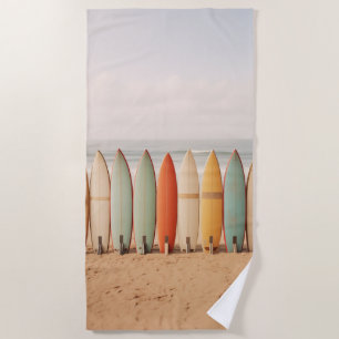 Vintage Surf Boards Beach Towel