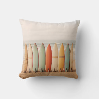 Vintage Surf Boards Throw Pillow