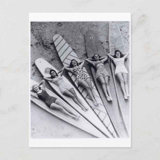 Vintage surf ladies Many Beach Australia Postcard (Front)