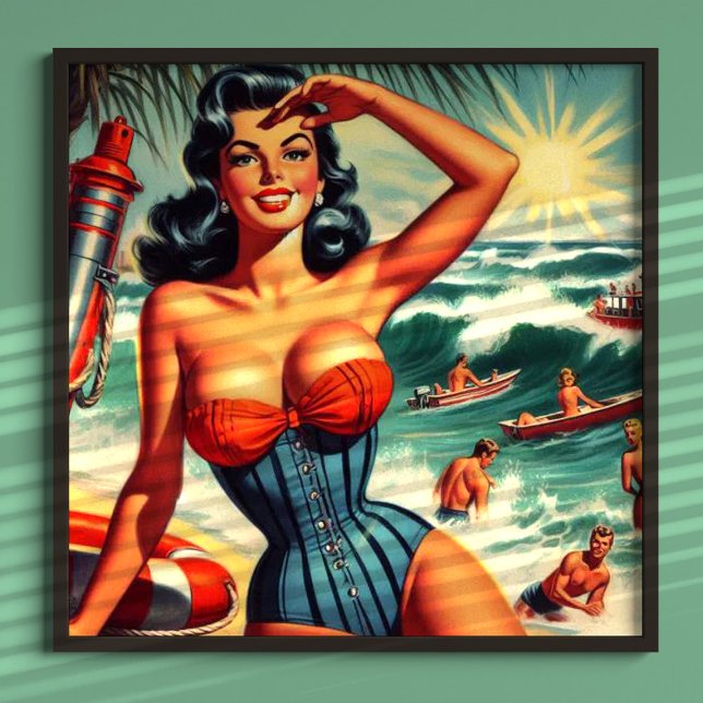 Vintage Surf Pin-up Poster (Creator Uploaded)