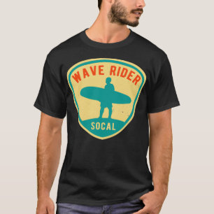 Vintage Surf Sticker Wave Rider California Surfing T-Shirt