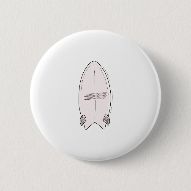 Vintage Surfboard 2 Inch Round Button (Front)