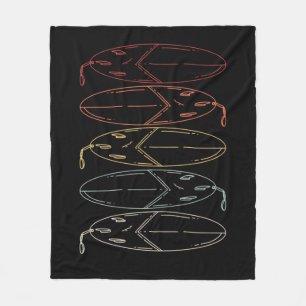 Vintage Surfboard Fleece Blanket