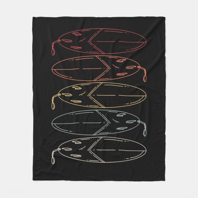 Vintage Surfboard Fleece Blanket (Front)