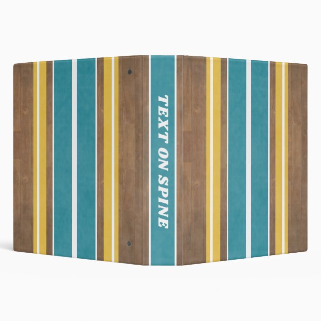 Vintage Surfboard Stripes - Subtle Wood Background Binder (Background)