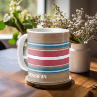 Vintage Surfboard Stripes - Subtle Wood Background