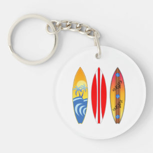Vintage Surfboards Surfing Keychain