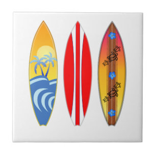 Vintage Surfboards Surfing Tile